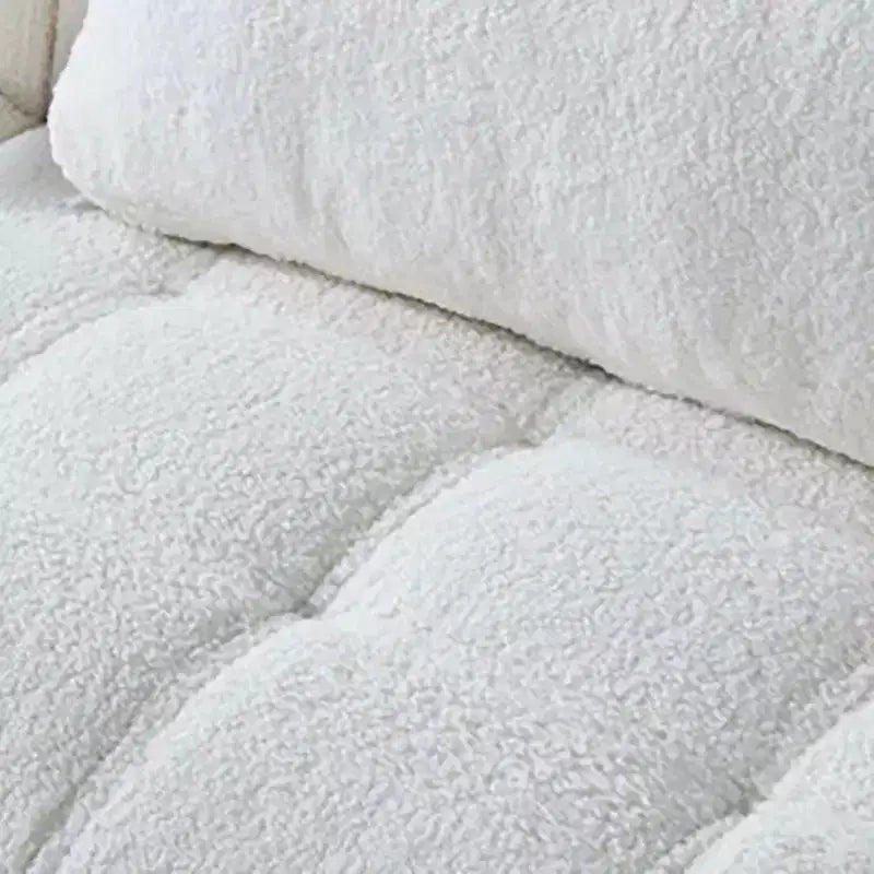Canapé convertible en futon Tissu Teddy moderne Canapé-lit avec dossier réglable Pieds en métal pour petits espaces Salon