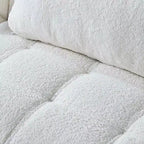 Canapé convertible en futon Tissu Teddy moderne Canapé-lit avec dossier réglable Pieds en métal pour petits espaces Salon