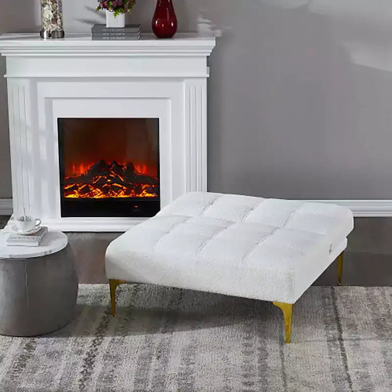 Canapé convertible en futon Tissu Teddy moderne Canapé-lit avec dossier réglable Pieds en métal pour petits espaces Salon