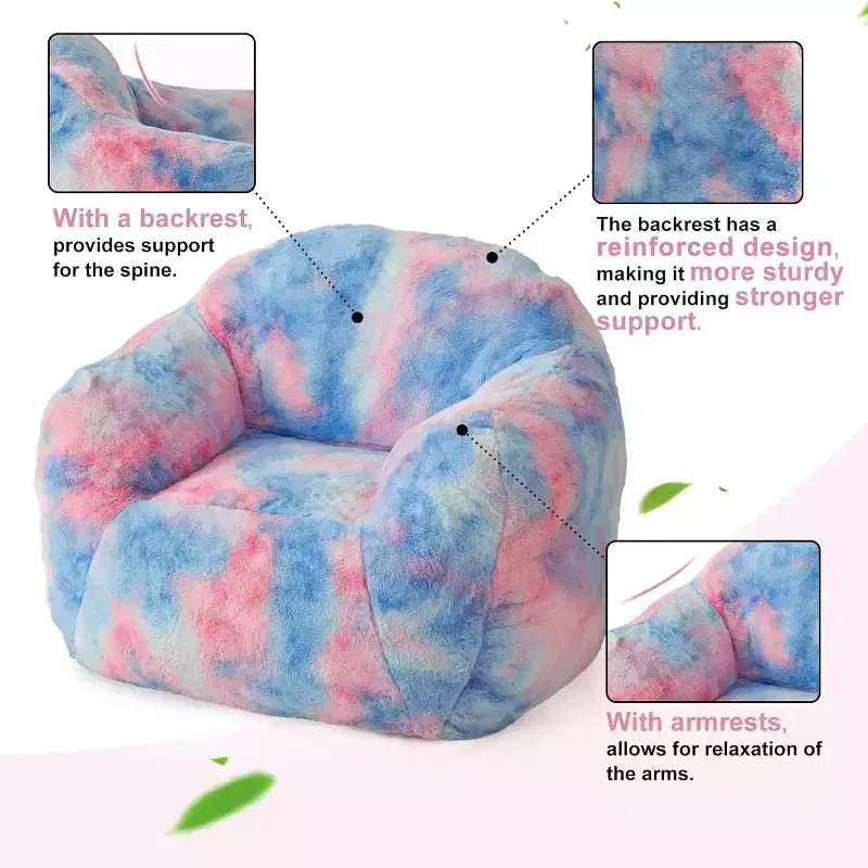 Grand pouf géant, fauteuil en mousse à mémoire de forme pour adultes et enfants, remplace un canapé dans les salons et chambres, bleu