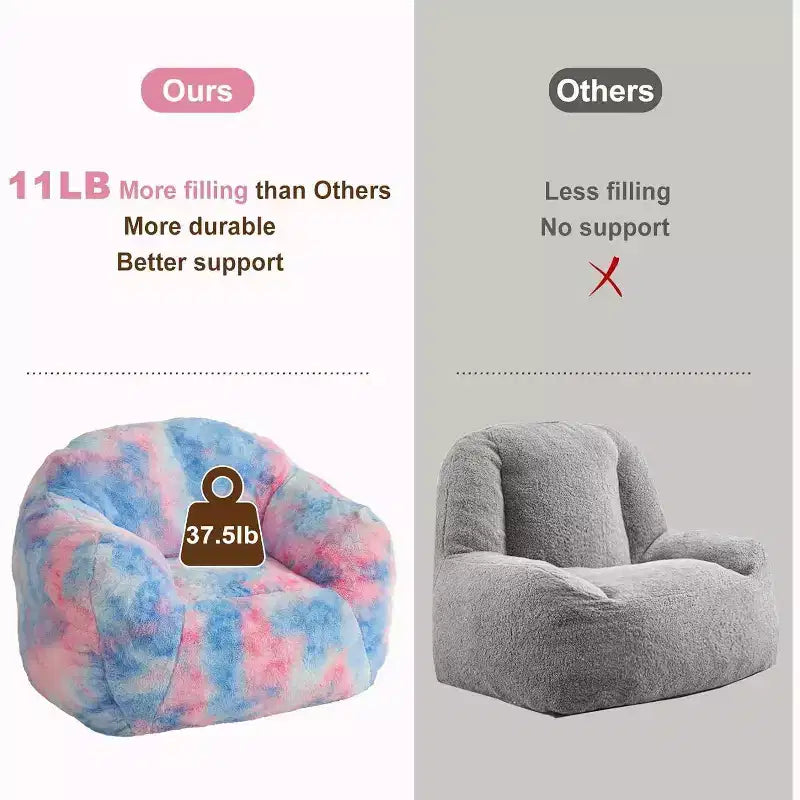 Grand pouf géant, fauteuil en mousse à mémoire de forme pour adultes et enfants, remplace un canapé dans les salons et chambres, bleu