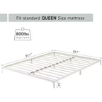 Cadre de lit double 6 pouces, plateforme en métal, taille double avec sommier à lattes en acier robuste, pas besoin de sommier tapissier, silencieux, noir