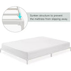 Cadre de lit double 6 pouces, plateforme en métal, taille double avec sommier à lattes en acier robuste, pas besoin de sommier tapissier, silencieux, noir