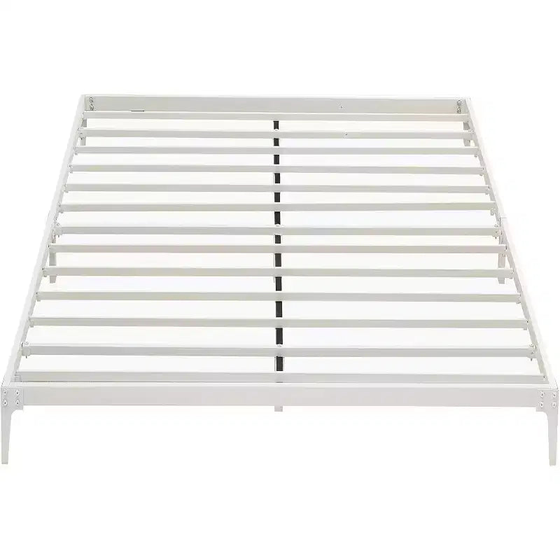 Cadre de lit double 6 pouces, plateforme en métal, taille double avec sommier à lattes en acier robuste, pas besoin de sommier tapissier, silencieux, noir