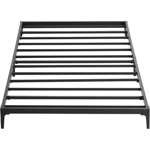 6 Inch Twin Bed Frame, Metal Platform, Twin Size with Heavy Duty Steel Slat Mattress Foundation, No Box Spring Needed, Noise Free, Black