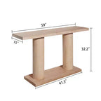 Console rectangulaire moderne GDFStudio Valentina de 150 cm en bois avec pieds colonnes