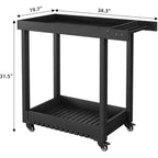Chariot utilitaire à 2 niveaux avec 4 roues directrices à 360° et 2 freins, capacité de 450 kg, pour la maison, le bureau, l'entrepôt, la cafétéria, le nettoyage