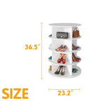 Étagère à chaussures rotative à 4 niveaux, tour de rangement rotative pour chaussures, organisateur rond vertical pour sacs à main et chaussures, blanc