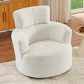 360 Swivel Barrel Chair with Adjustable Headrest - Plush Upholstered Accent Chair for Living Room, Office & Bedroom