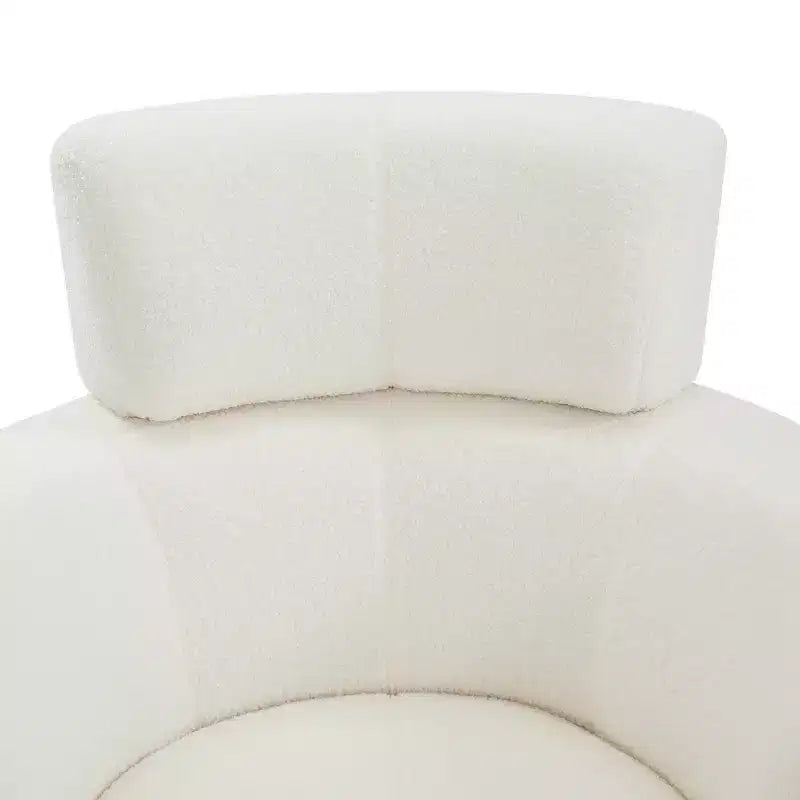 Fauteuil pivotant à 360° avec appuie-tête réglable - Fauteuil d'appoint rembourré moelleux pour salon, bureau et chambre à coucher