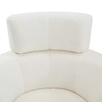 Fauteuil pivotant à 360° avec appuie-tête réglable - Fauteuil d'appoint rembourré moelleux pour salon, bureau et chambre à coucher