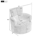 Fauteuil pivotant à 360° avec appuie-tête réglable - Fauteuil d'appoint rembourré moelleux pour salon, bureau et chambre à coucher