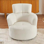 Fauteuil pivotant à 360° avec appuie-tête réglable - Fauteuil d'appoint rembourré moelleux pour salon, bureau et chambre à coucher