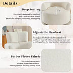 Fauteuil pivotant à 360° avec appuie-tête réglable - Fauteuil d'appoint rembourré moelleux pour salon, bureau et chambre à coucher