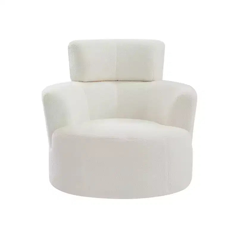 Fauteuil pivotant à 360° avec appuie-tête réglable - Fauteuil d'appoint rembourré moelleux pour salon, bureau et chambre à coucher