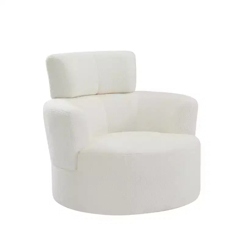 Fauteuil pivotant à 360° avec appuie-tête réglable - Fauteuil d'appoint rembourré moelleux pour salon, bureau et chambre à coucher