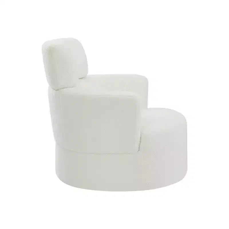 Fauteuil pivotant à 360° avec appuie-tête réglable - Fauteuil d'appoint rembourré moelleux pour salon, bureau et chambre à coucher