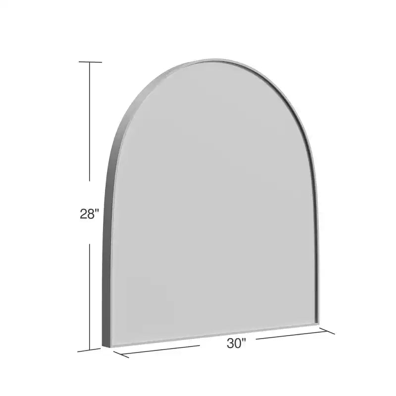 Miroir mural doré à bord fin, en alliage d'aluminium, design en arc à angle droit