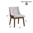 GDFStudio Linda Chaise de salle à manger en bois rembourrée en bouclette et velours (Lot de 2)