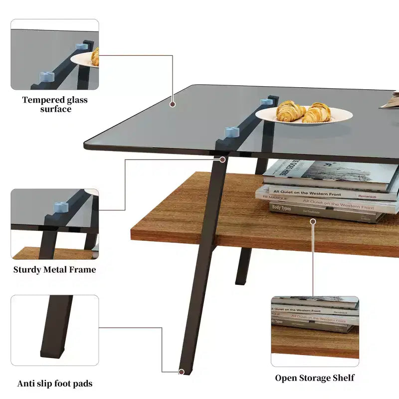 Table Basse en Verre Moderne Table de Salon Table d'Appoint - ModernLuxe