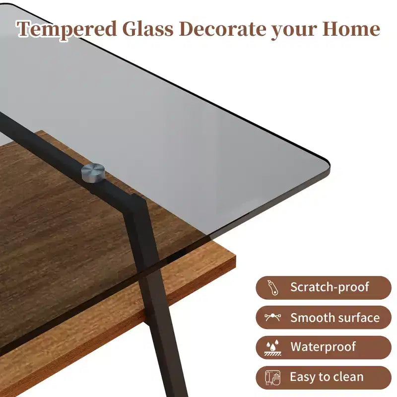Table Basse en Verre Moderne Table de Salon Table d'Appoint - ModernLuxe