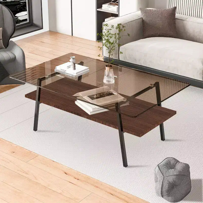Table Basse en Verre Moderne Table de Salon Table d'Appoint - ModernLuxe