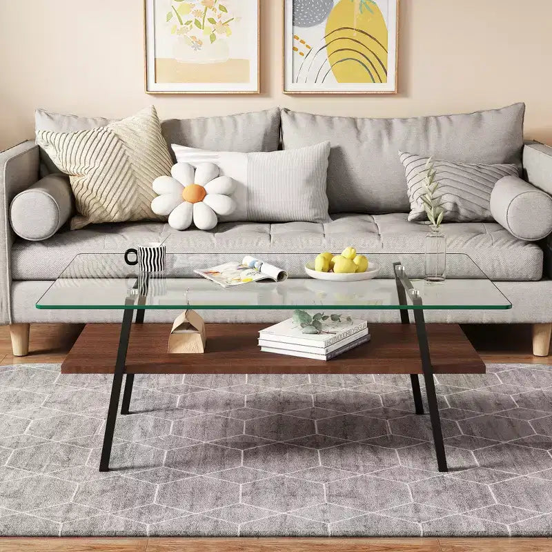 Table Basse en Verre Moderne Table de Salon Table d'Appoint - ModernLuxe