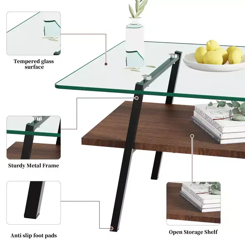 Table Basse en Verre Moderne Table de Salon Table d'Appoint - ModernLuxe