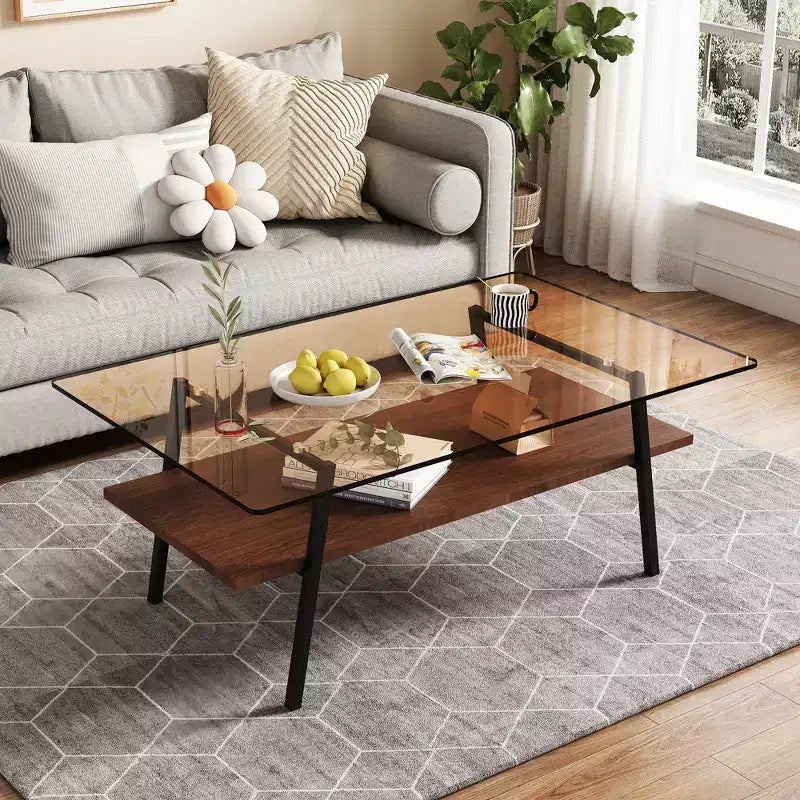 Table Basse en Verre Moderne Table de Salon Table d'Appoint - ModernLuxe