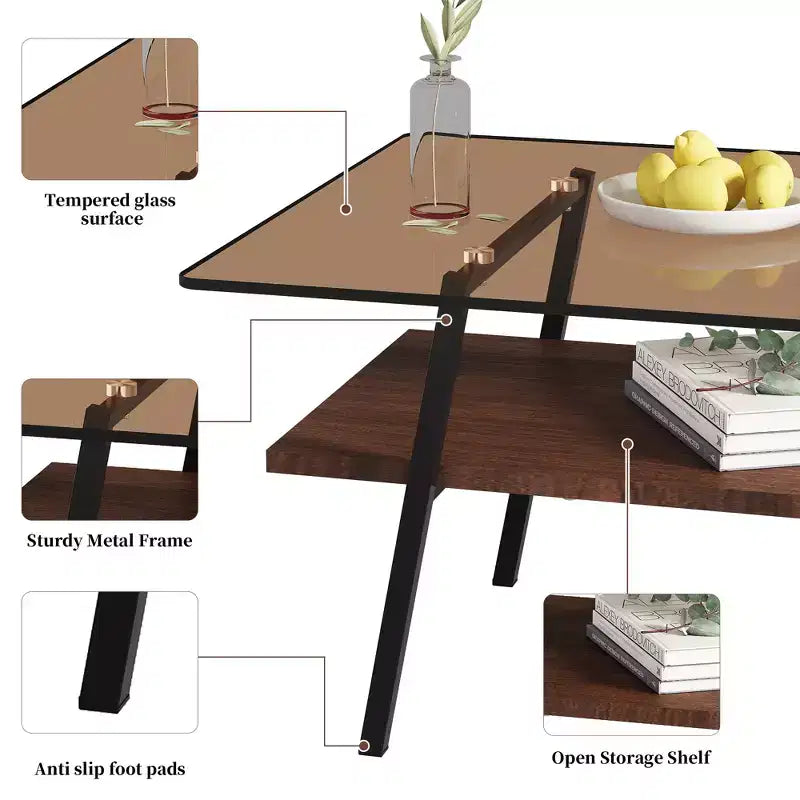 Table Basse en Verre Moderne Table de Salon Table d'Appoint - ModernLuxe