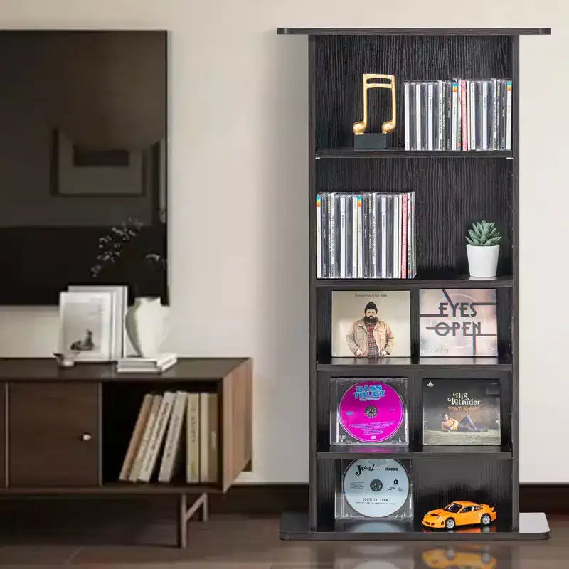 Meuble de rangement multimédia VEVOR, étagère DVD 5 niveaux pouvant contenir jusqu'à 240 CD, étagères CD réglables, protège et organise la musique et les films