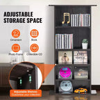 Meuble de rangement multimédia VEVOR, étagère DVD 5 niveaux pouvant contenir jusqu'à 240 CD, étagères CD réglables, protège et organise la musique et les films