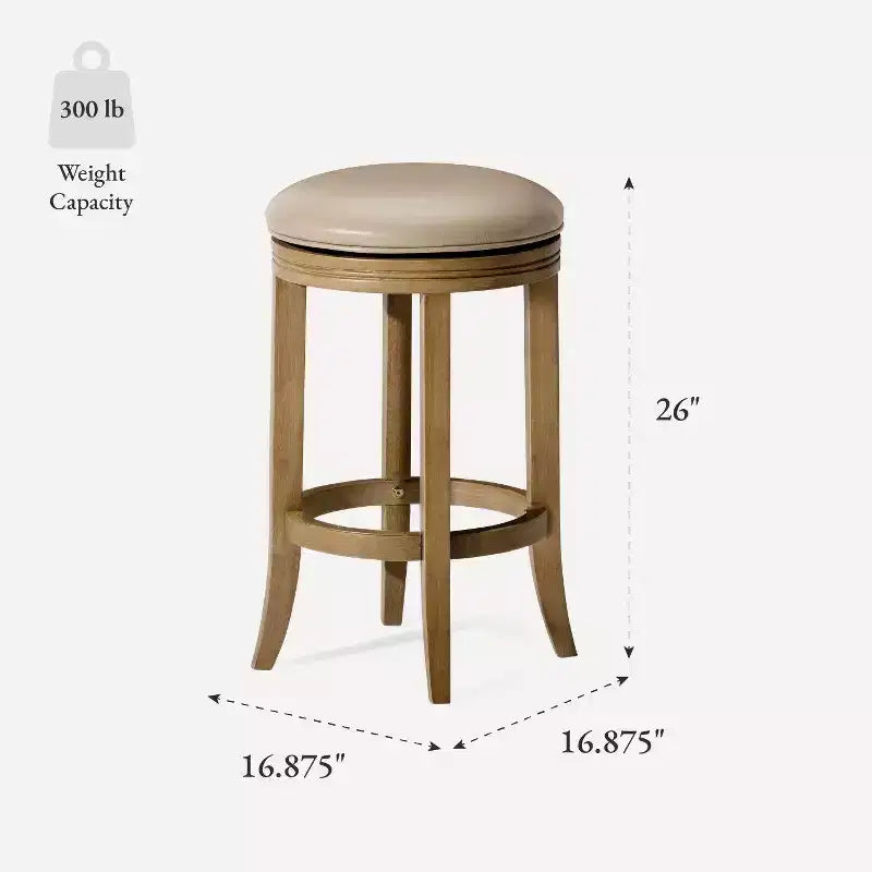 Tabouret de comptoir de cuisine Maven Lane Eva avec similicuir 26