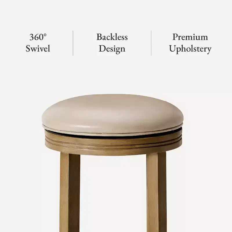 Tabouret de comptoir de cuisine Maven Lane Eva avec similicuir 26