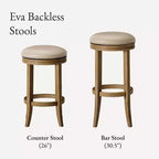 Tabouret de comptoir de cuisine Maven Lane Eva avec similicuir 26