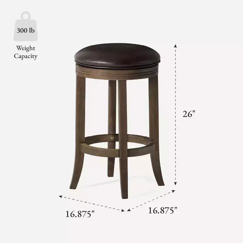 Tabouret de comptoir de cuisine Maven Lane Eva avec similicuir 26