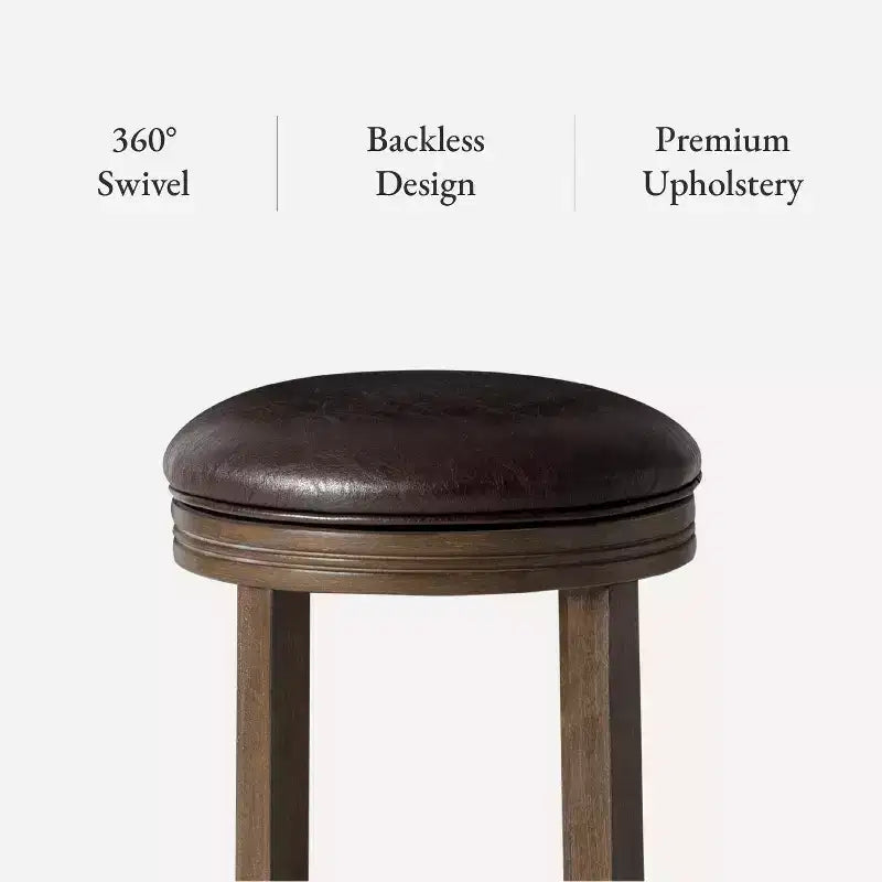 Tabouret de comptoir de cuisine Maven Lane Eva avec similicuir 26