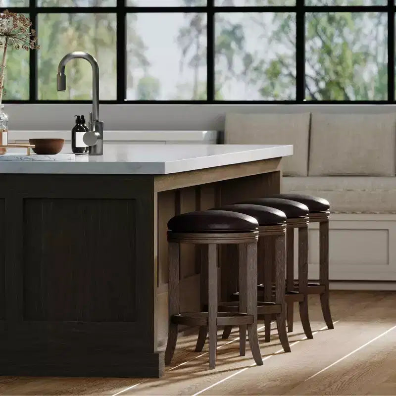 Tabouret de comptoir de cuisine Maven Lane Eva avec similicuir 26