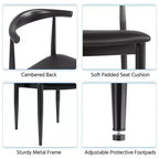 Yaheetech Lot de 4 Chaises de Salle à Manger Modernes avec Pieds en Métal, Noir