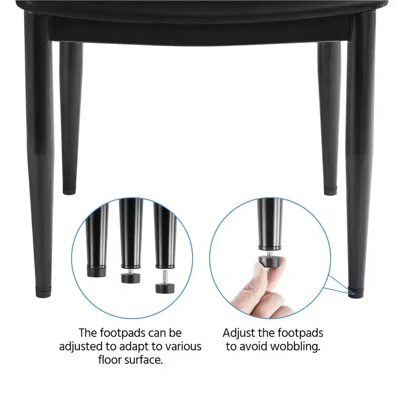 Yaheetech Lot de 4 Chaises de Salle à Manger Modernes avec Pieds en Métal, Noir