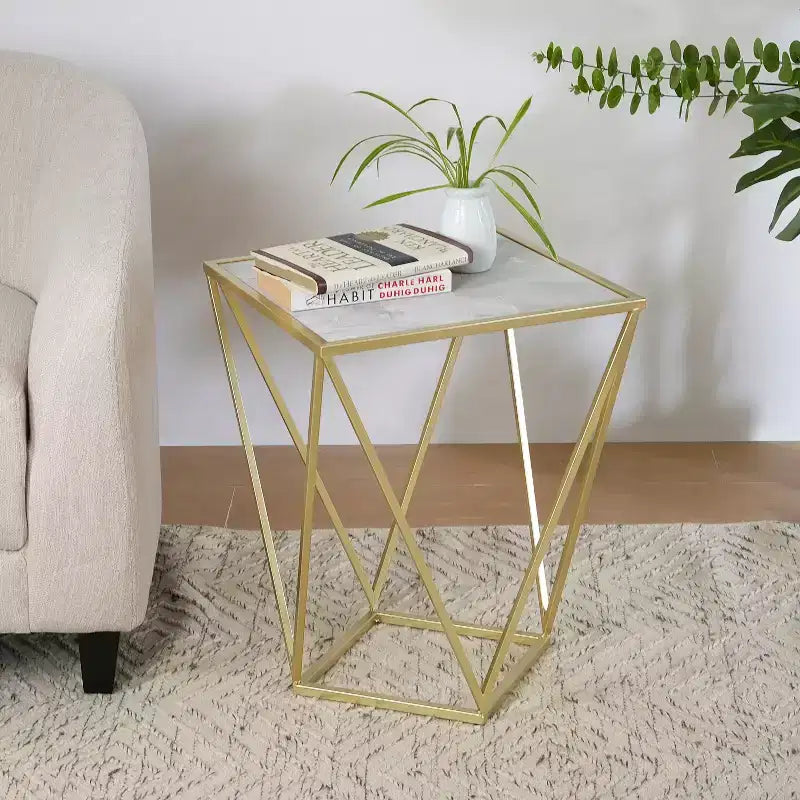 Table d'appoint moderne Christopher Knight Home Lisbon en verre avec cadre en fer