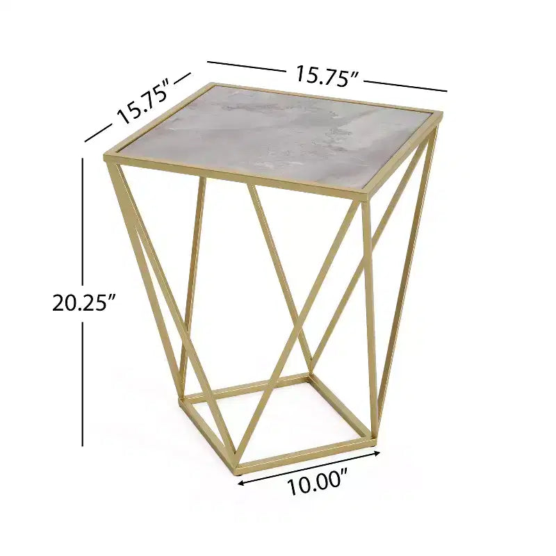 Table d'appoint moderne Christopher Knight Home Lisbon en verre avec cadre en fer