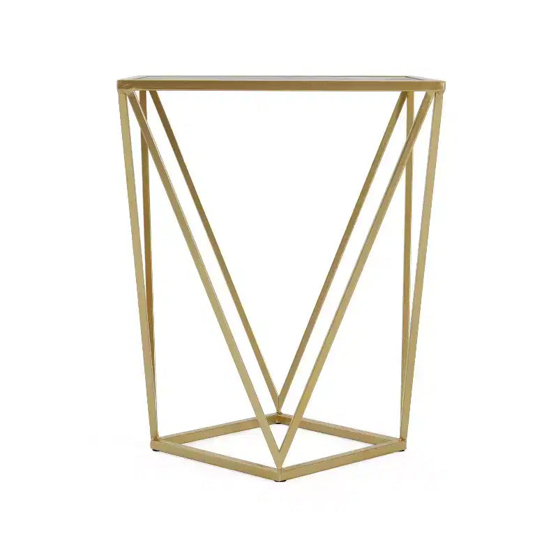 Table d'appoint moderne Christopher Knight Home Lisbon en verre avec cadre en fer