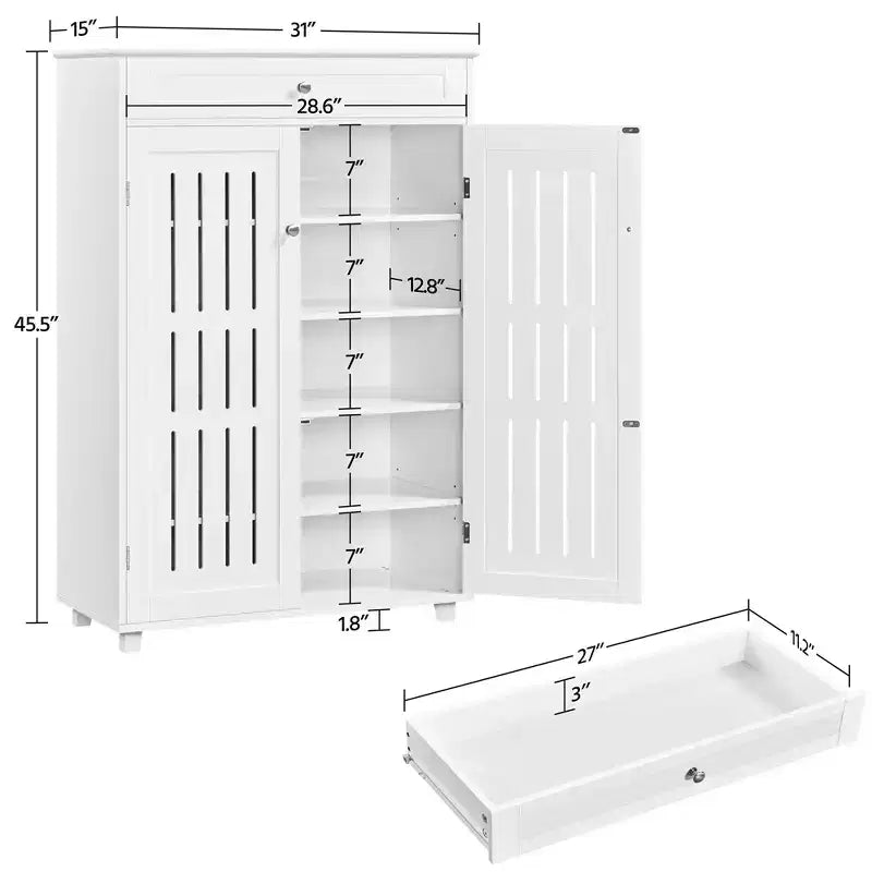 Meuble de rangement pour chaussures Yaheetech à 5 niveaux réglables avec porte persienne