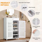 Meuble de rangement pour chaussures Yaheetech à 5 niveaux réglables avec porte persienne