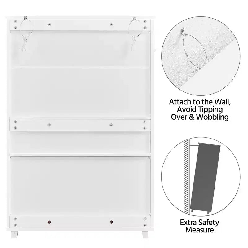 Meuble de rangement pour chaussures Yaheetech à 5 niveaux réglables avec porte persienne