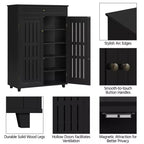 Meuble de rangement pour chaussures Yaheetech à 5 niveaux réglables avec porte persienne