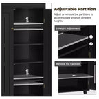 Meuble de rangement pour chaussures Yaheetech à 5 niveaux réglables avec porte persienne