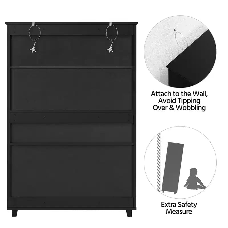 Meuble de rangement pour chaussures Yaheetech à 5 niveaux réglables avec porte persienne