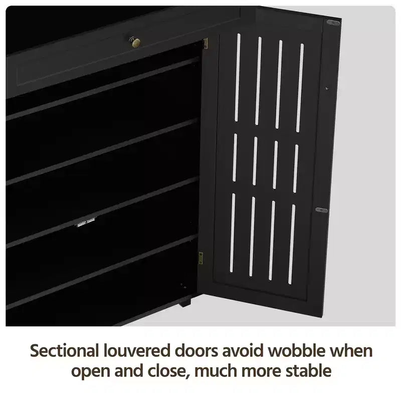 Meuble de rangement pour chaussures Yaheetech à 5 niveaux réglables avec porte persienne